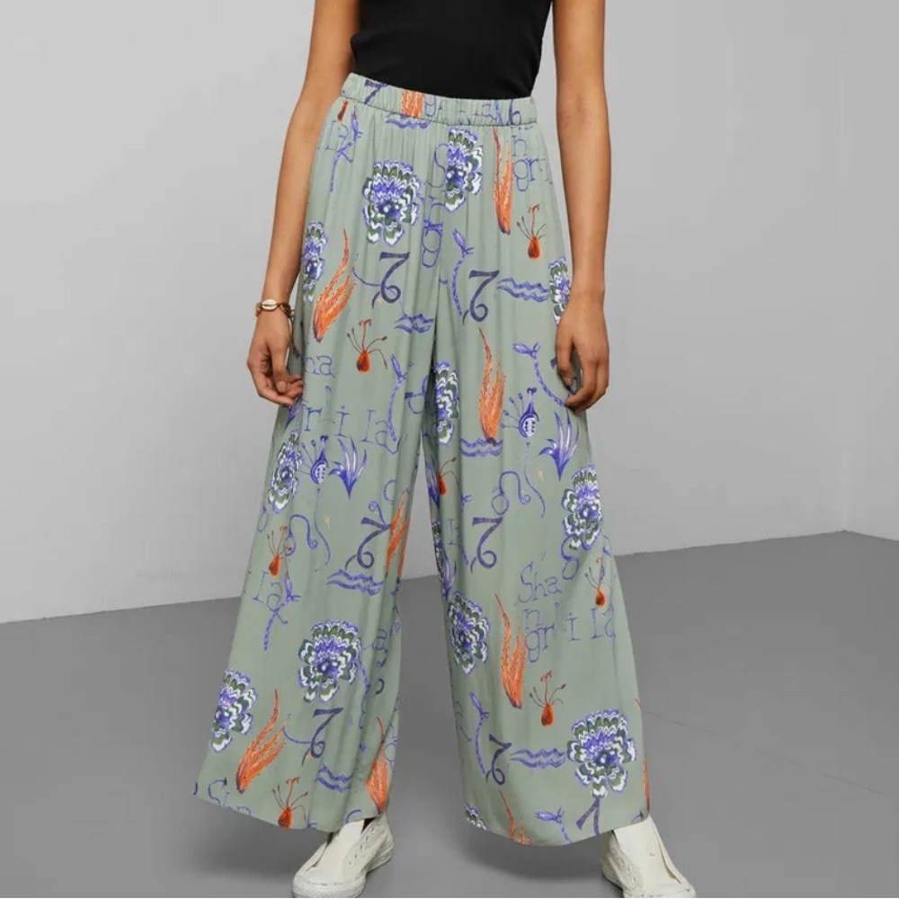 WEEKDAY Vicki Trouser Wide Leg Floral Size 36 / m NEW Floral